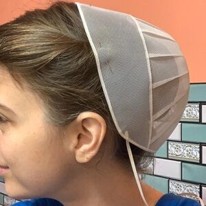 Mennonite Headcovering Mesh Knapp Prairie Amish Veil Bonnet Prayer Covering